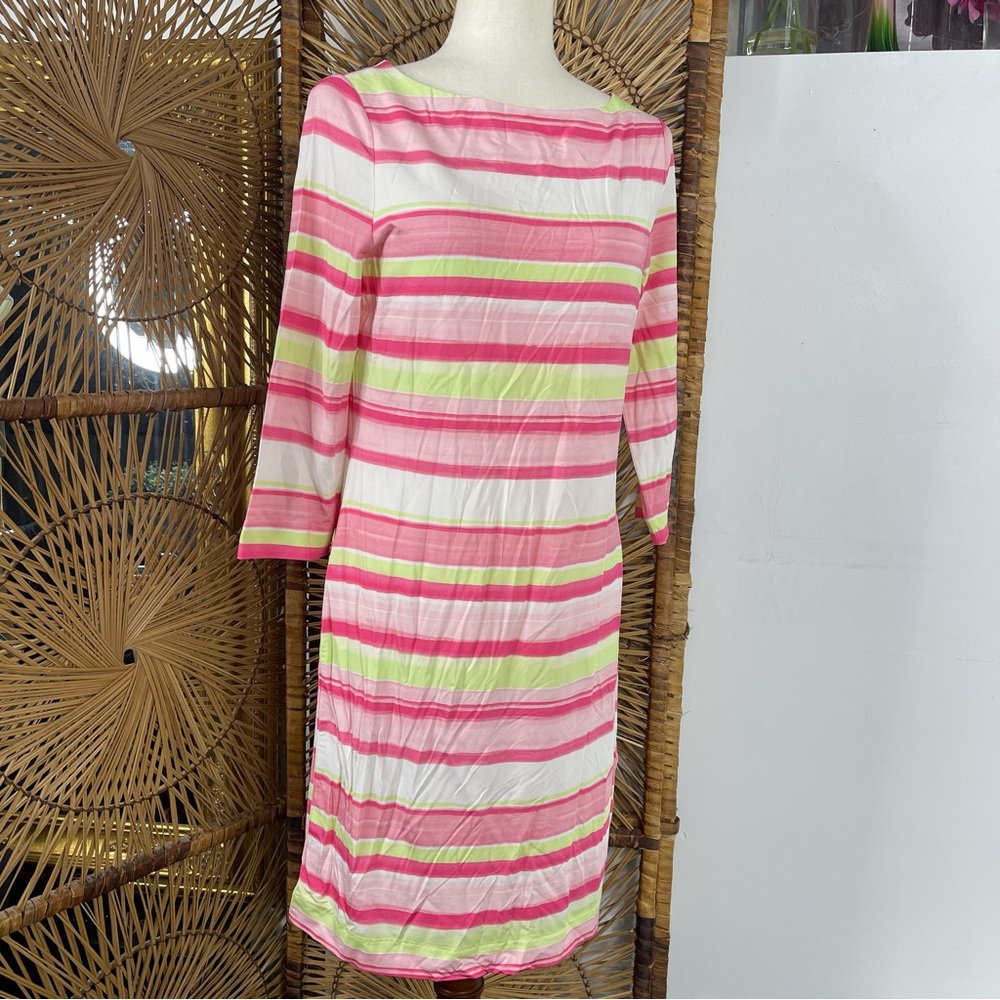 Brooks Brothers Striped Jersey 3/4 Sleeve Dress Size M New